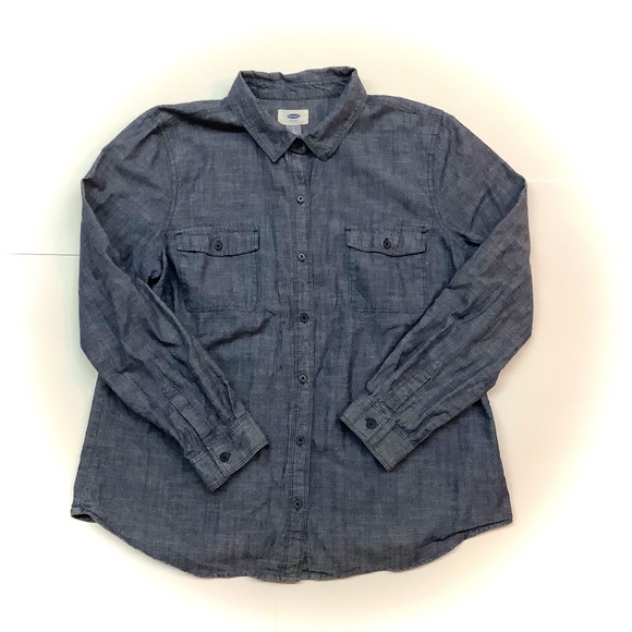 Denim Chambray Button Down Shirt - Picture 1 of 4
